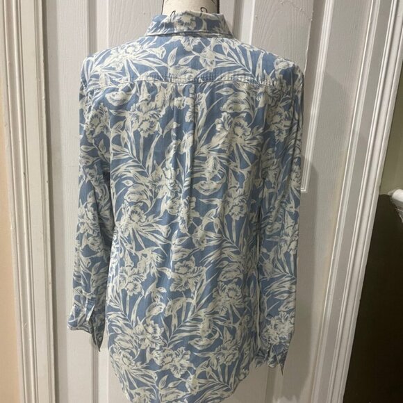 Tommy Bahama flora print sketched Woman Island trend blouse 100% Tercel  Size M - Picture 3 of 14